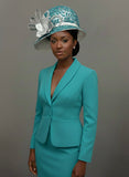 Gloria Teal Church Hat