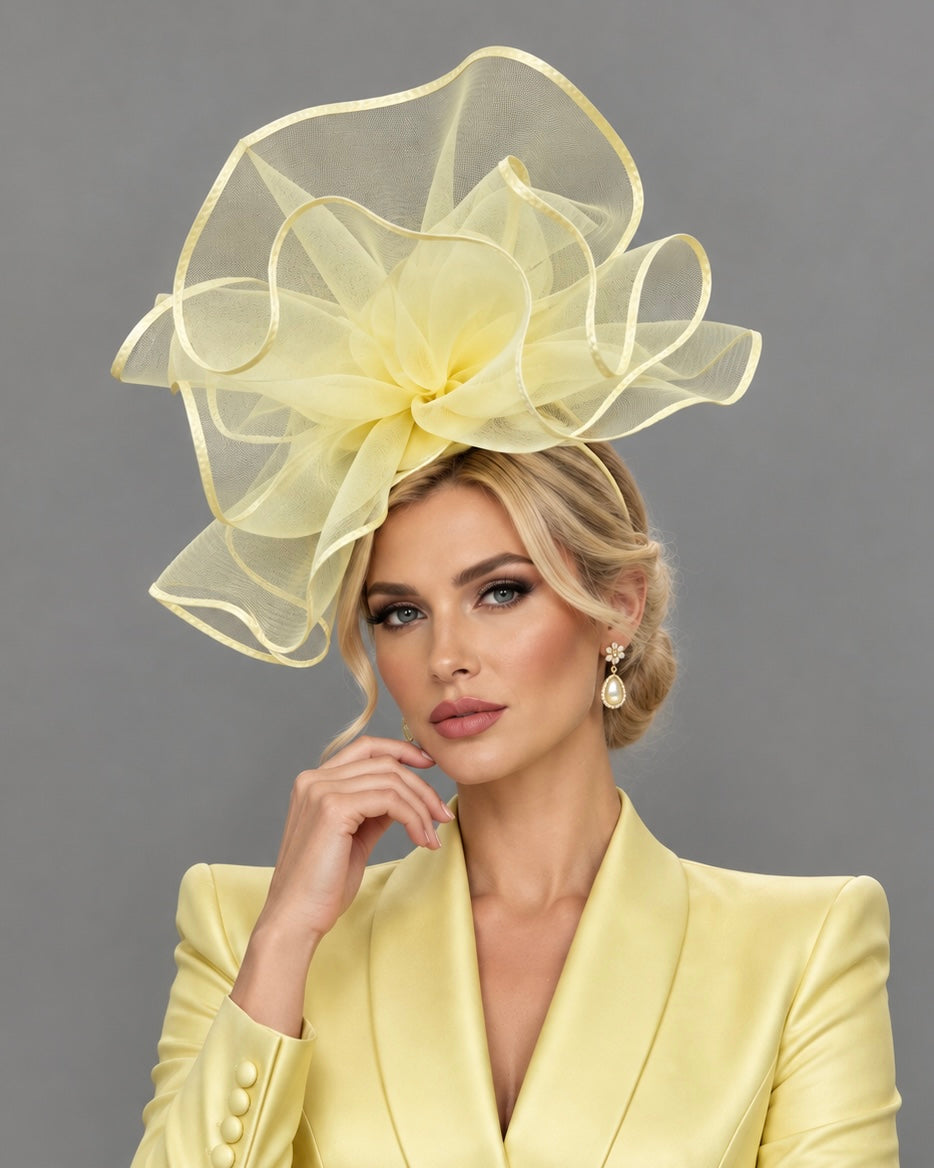 Sally May - Yellow Fascinator on Headband