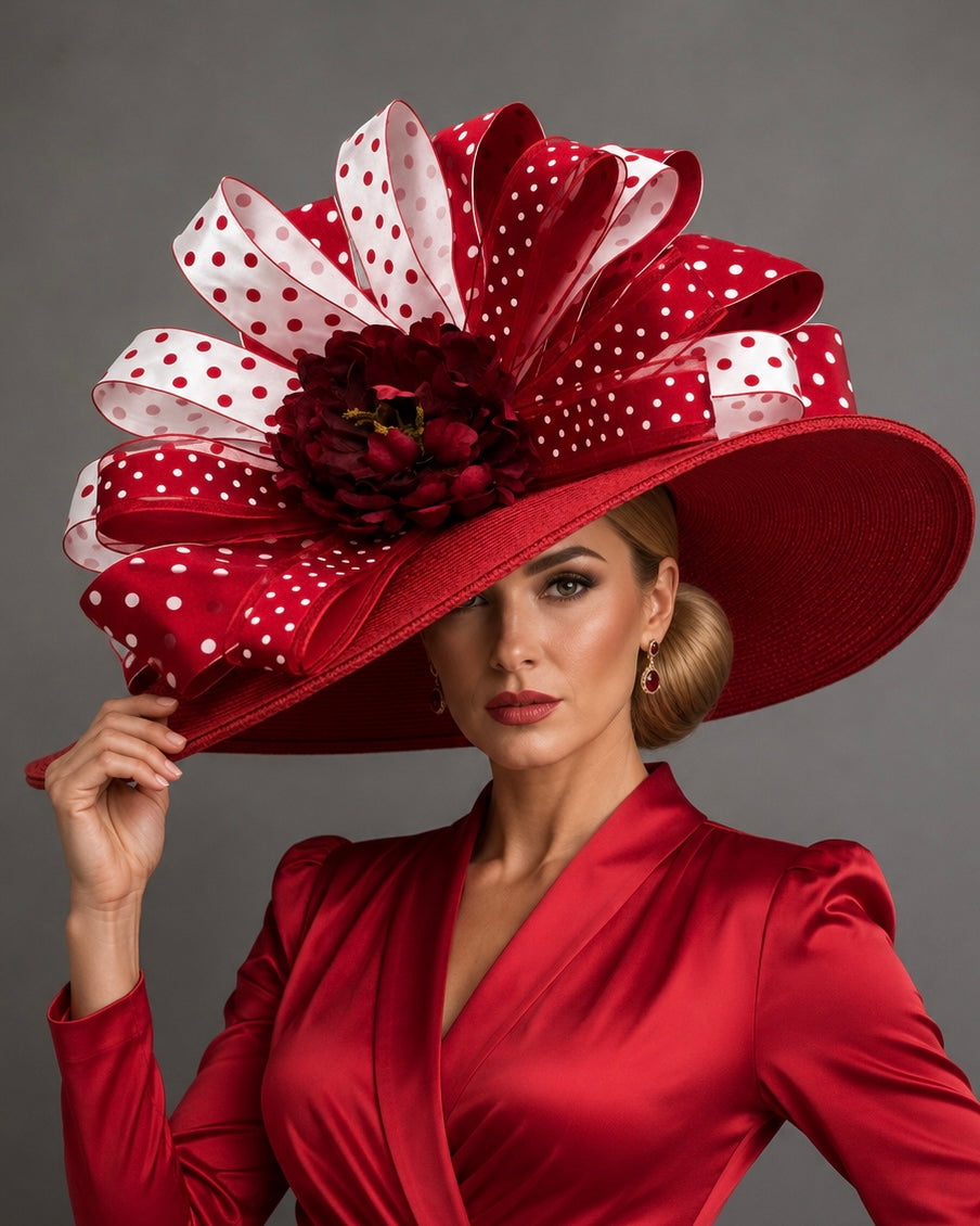 Karina Red White - Kentucky Derby Hat