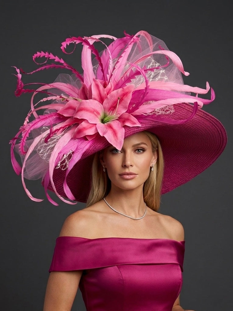 Oaks Lily Pink - Kentucky Derby Hat