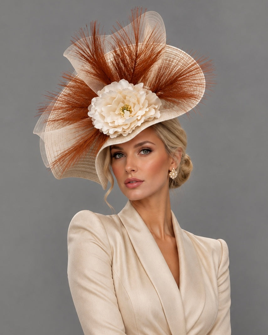 Diana - Kentucky Derby Hat - Fascinator on headband