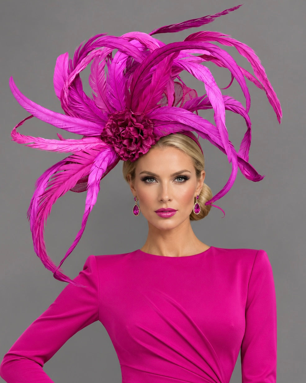 Fuchsia Fascinator on Headband by Vance
