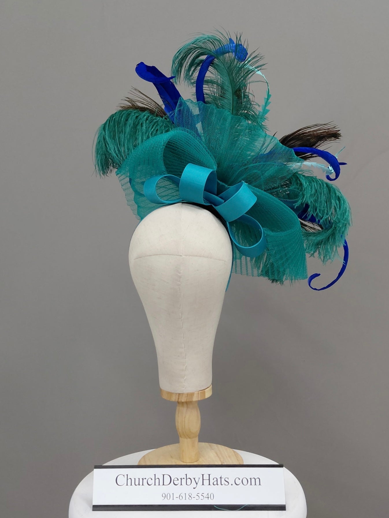 Robbin’s Egg Blue Fascinator on Headband