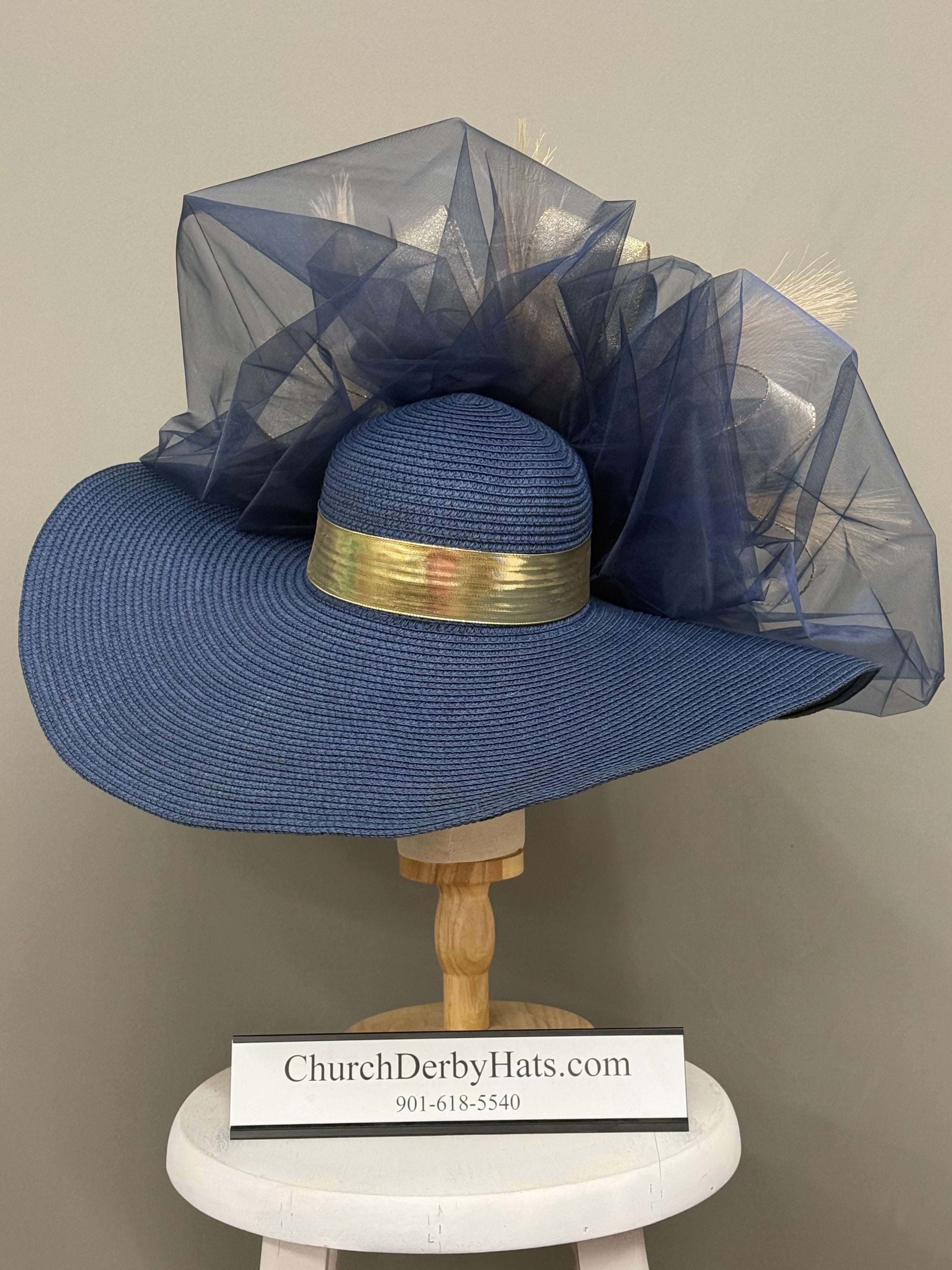Hermosa Blue Gold - Kentucky Derby Hat