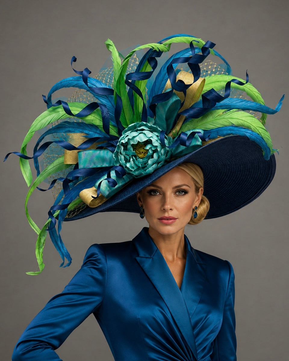 Anola Blue - Kentucky Deeby Hat - Church Hat
