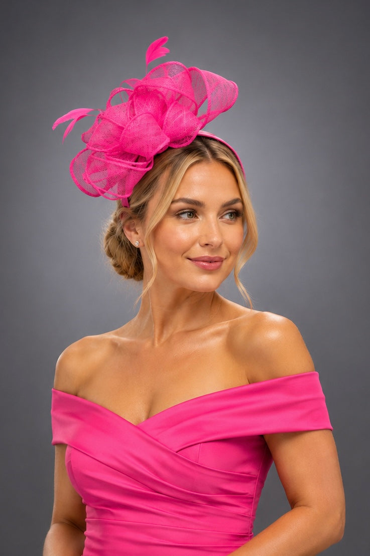 Hot Pink Fascinator - Kentucky Derby Hat