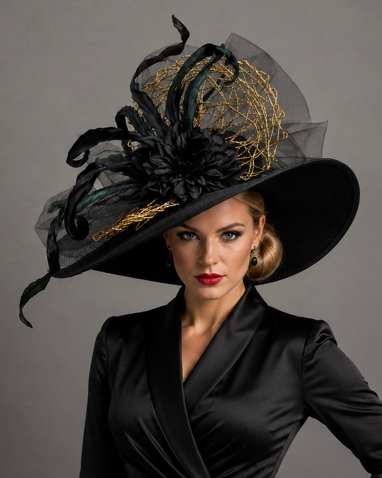 Samantha Black Gold - Kentucky Derby Hat