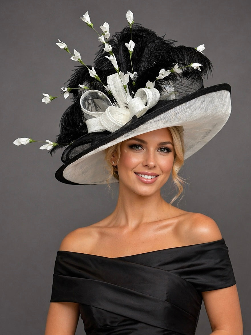 Cassandra Black White - Women’s Kentucky Derby Hat
