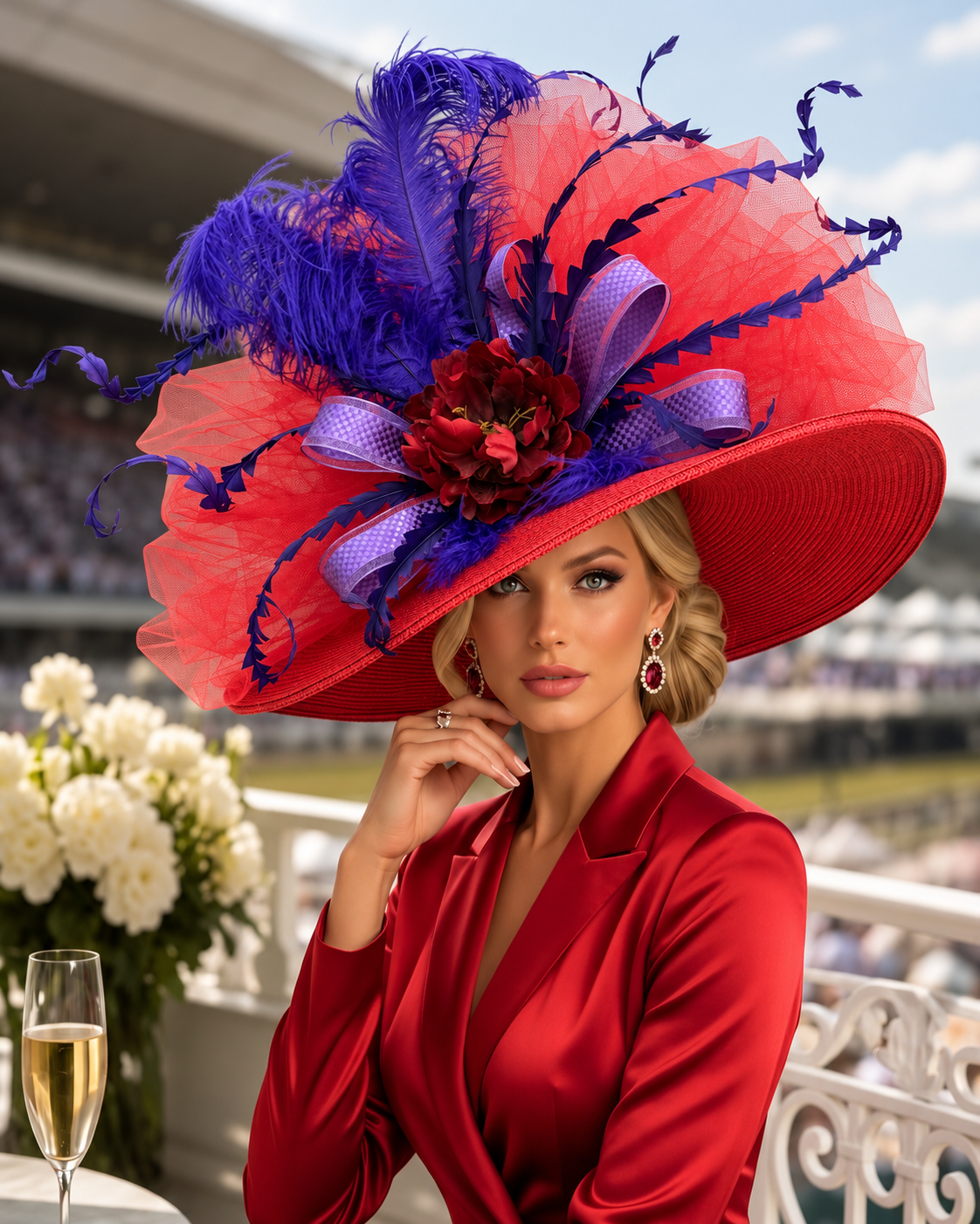 Red Society - Kentucky Derby Hat - Church Hat