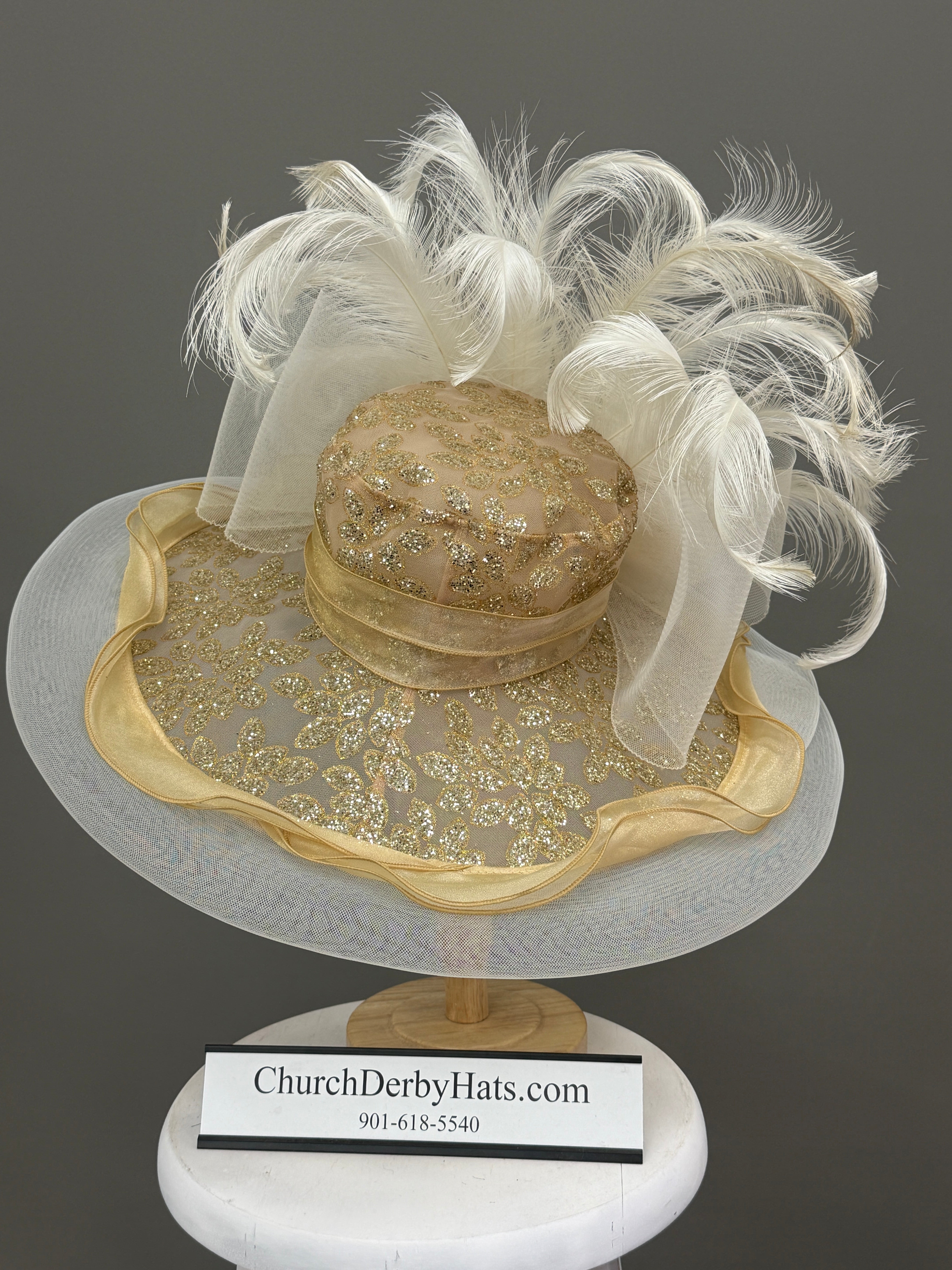 Champagne Gold - Kentucky Derby Hat