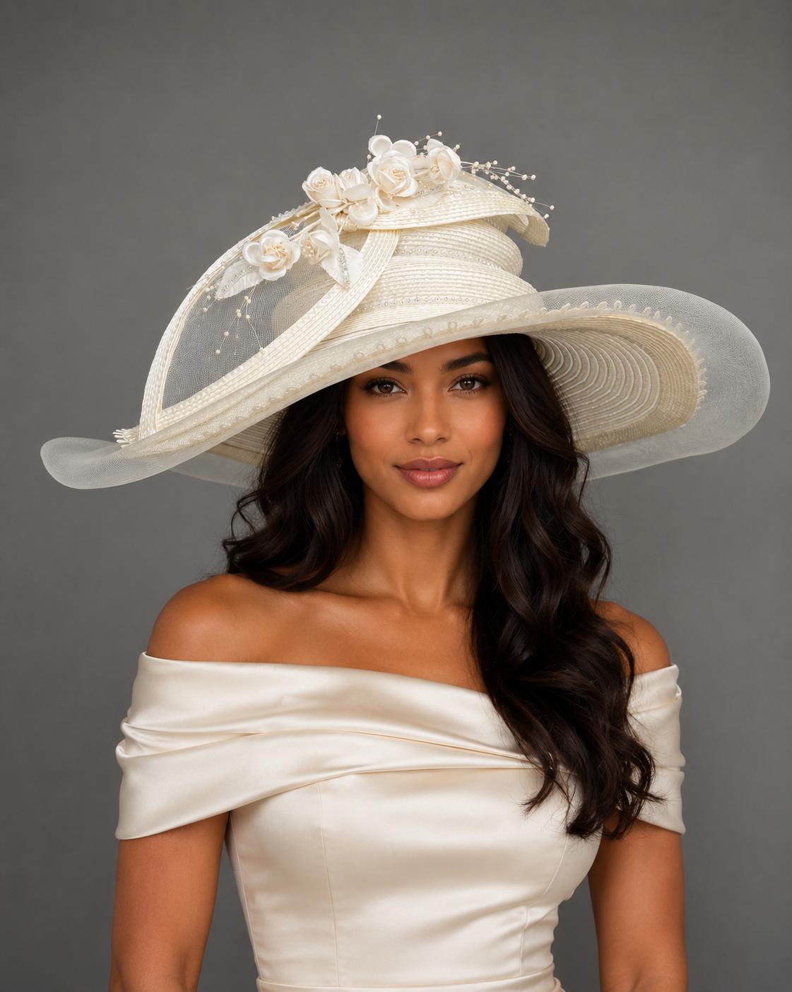 Ivory Crystal - Church Derby Hat