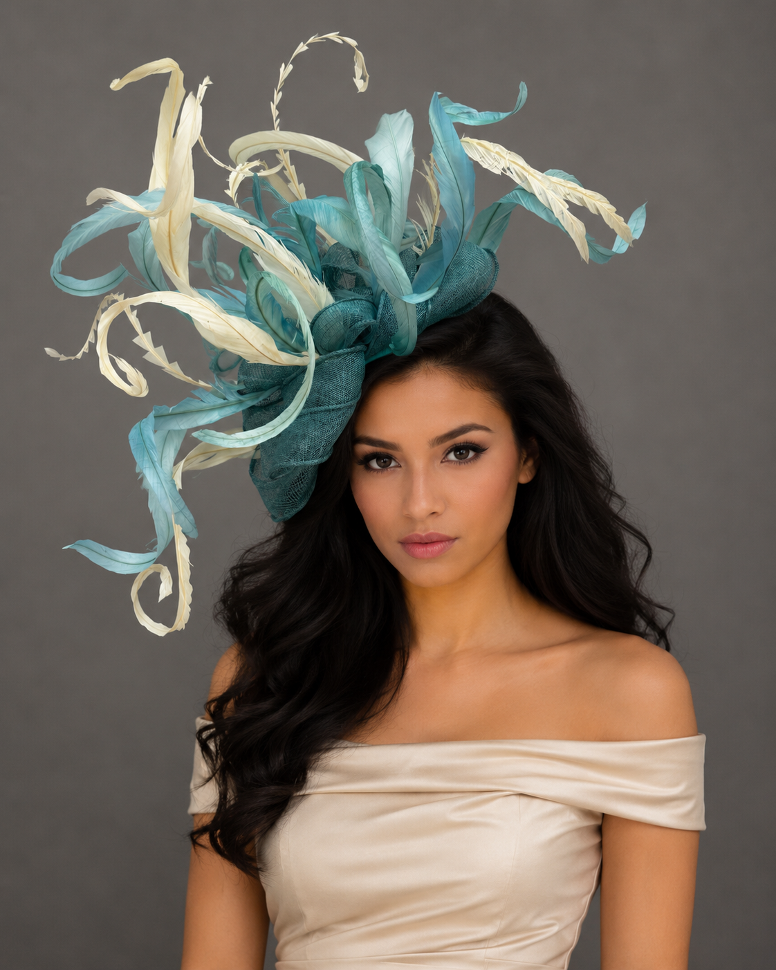 Dusky Blue Fascinator - Kentucky Derby Hat
