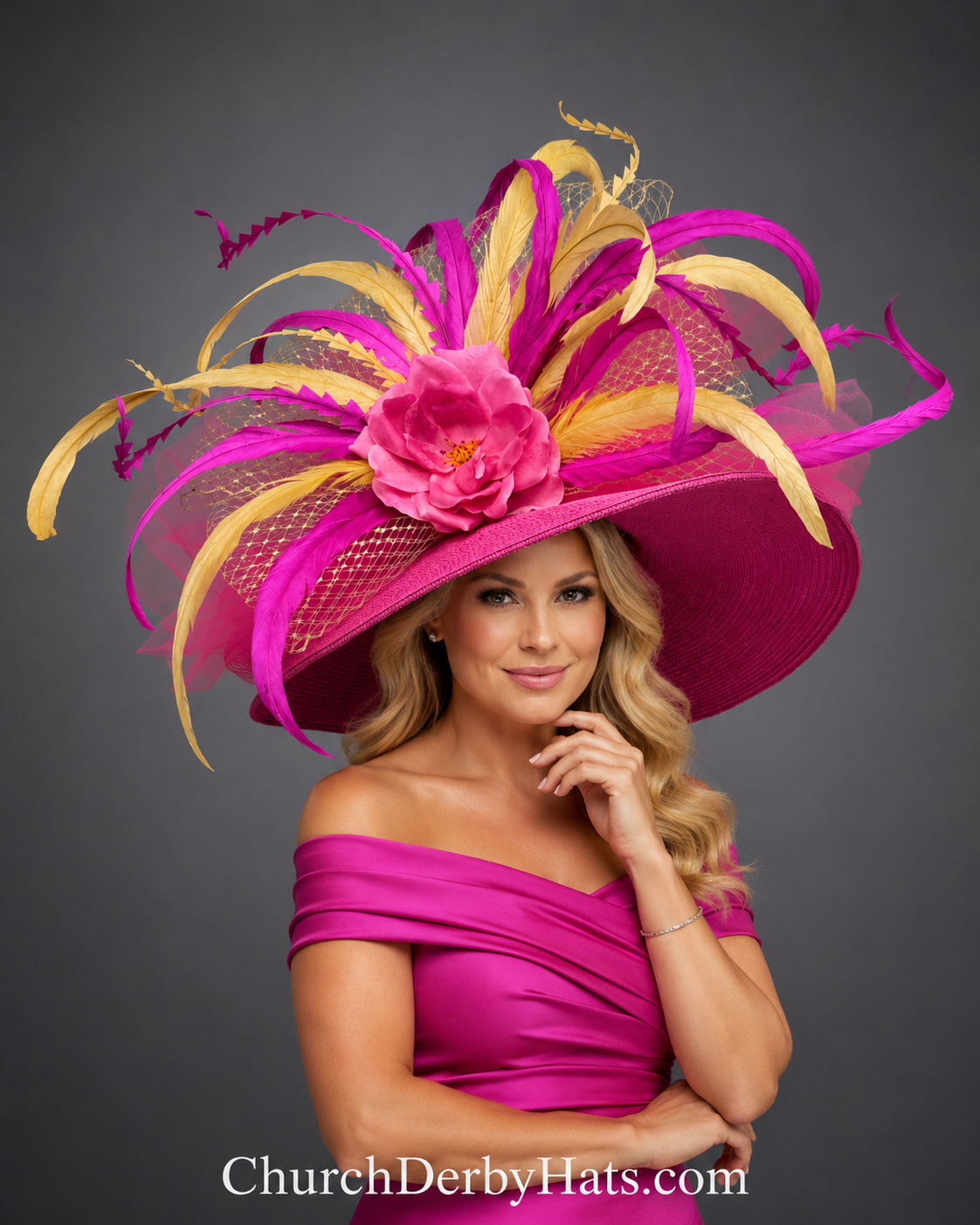 Tessa Pink Gold - Kentucky Derby Hat