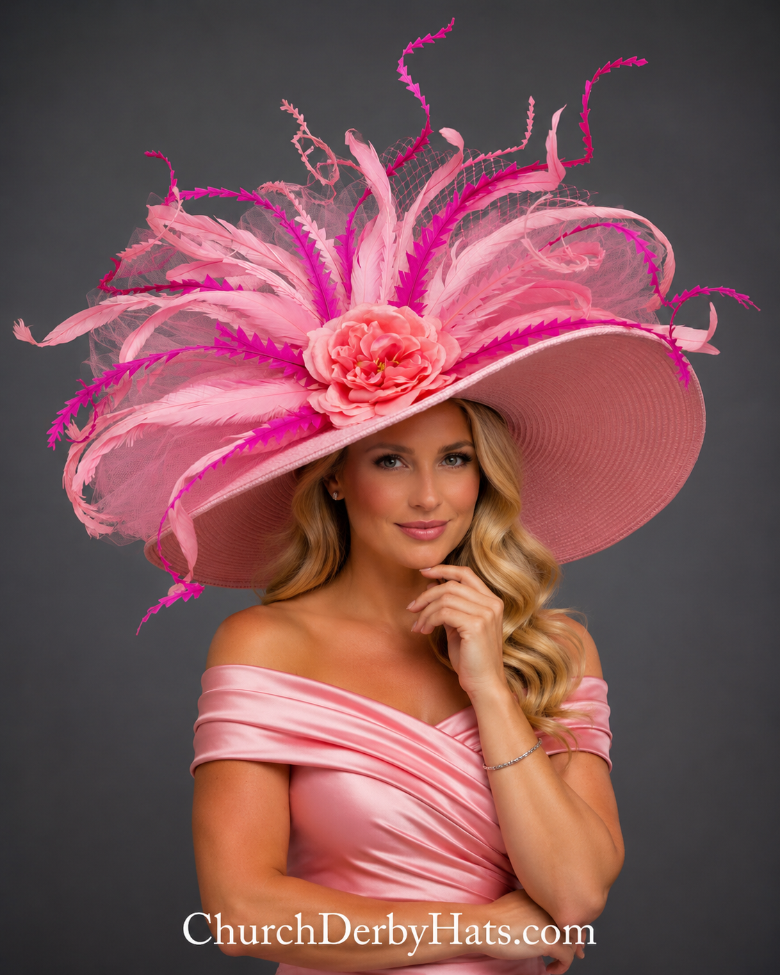 Pink Peony - Kentucky Derby Hat