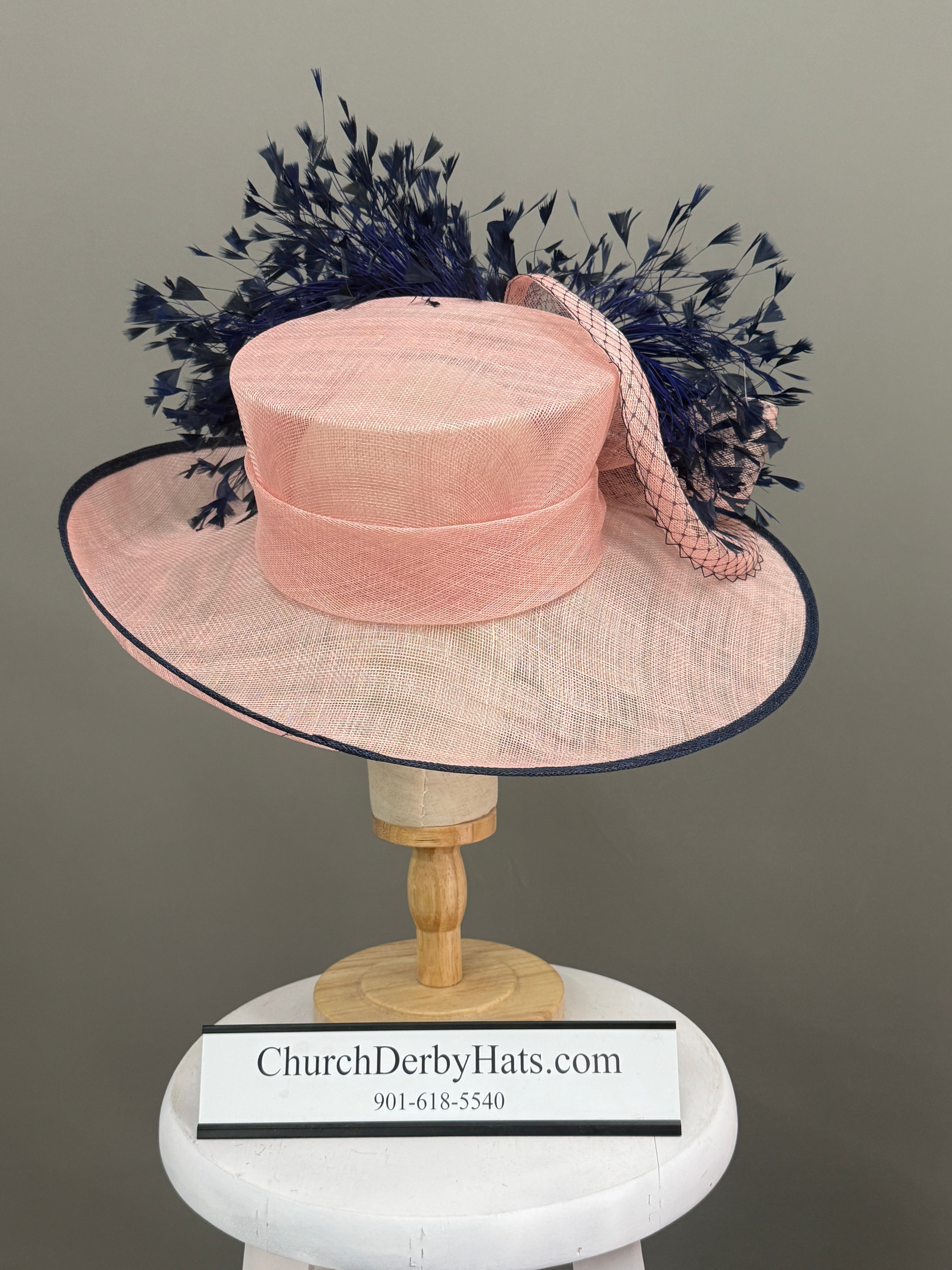 Luxury Blush Navy - Kentucky Derby Hat