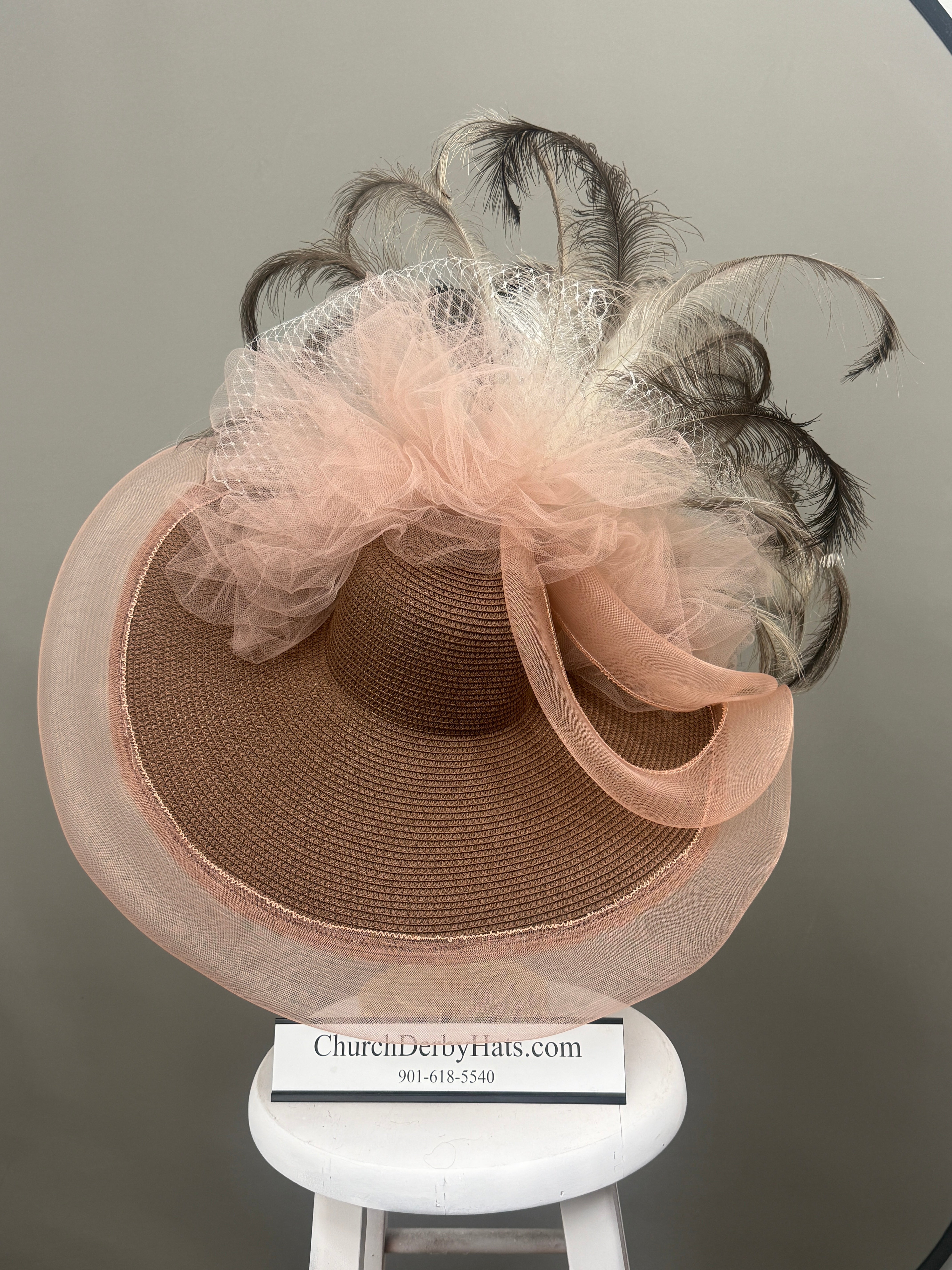 Rochelle - Blush Kentucky Derby Hat