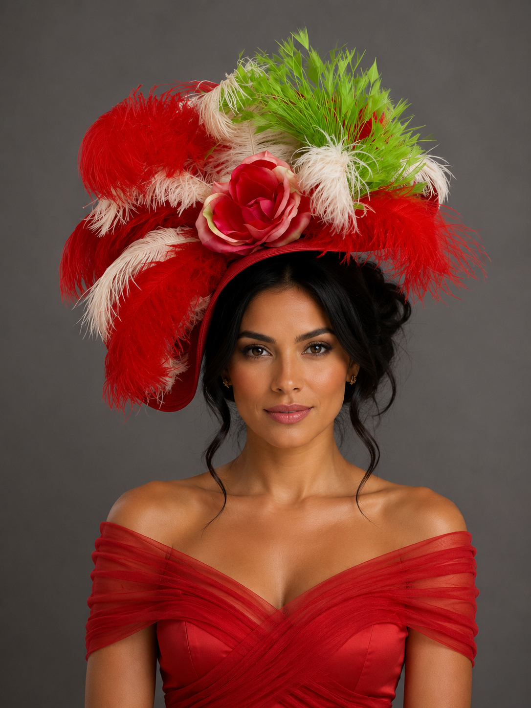 Lora Red Fascinator - Women’s Dressy Hats