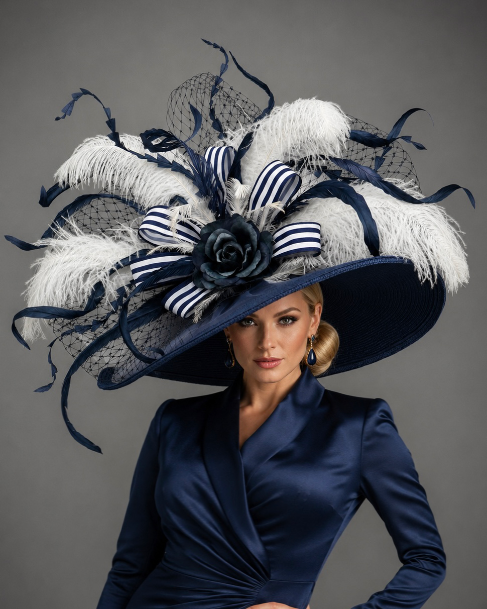 Lina Navy White - Kentucky Derby Hat