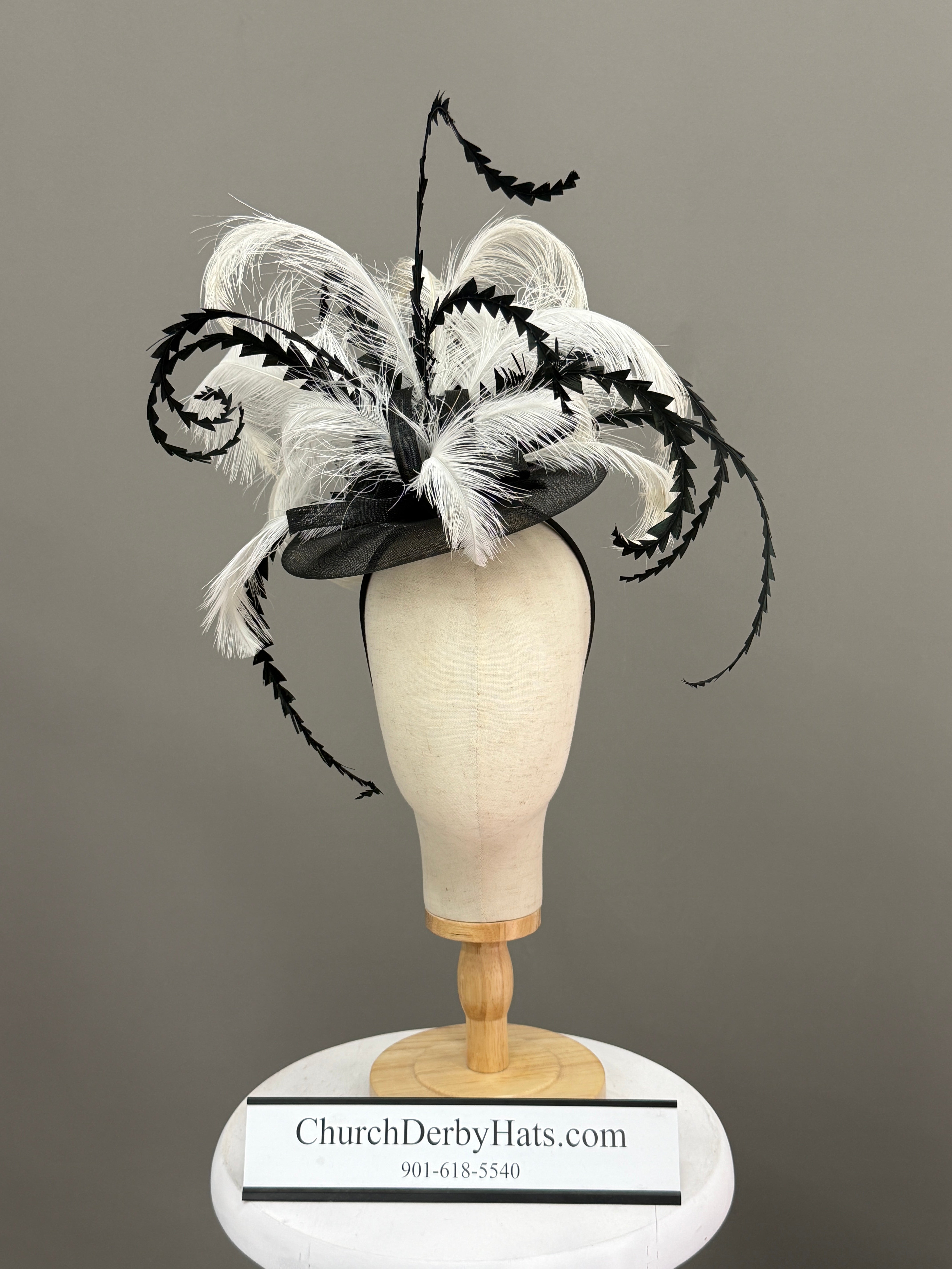 Audrey Black White - Kentucky Derby Hat
