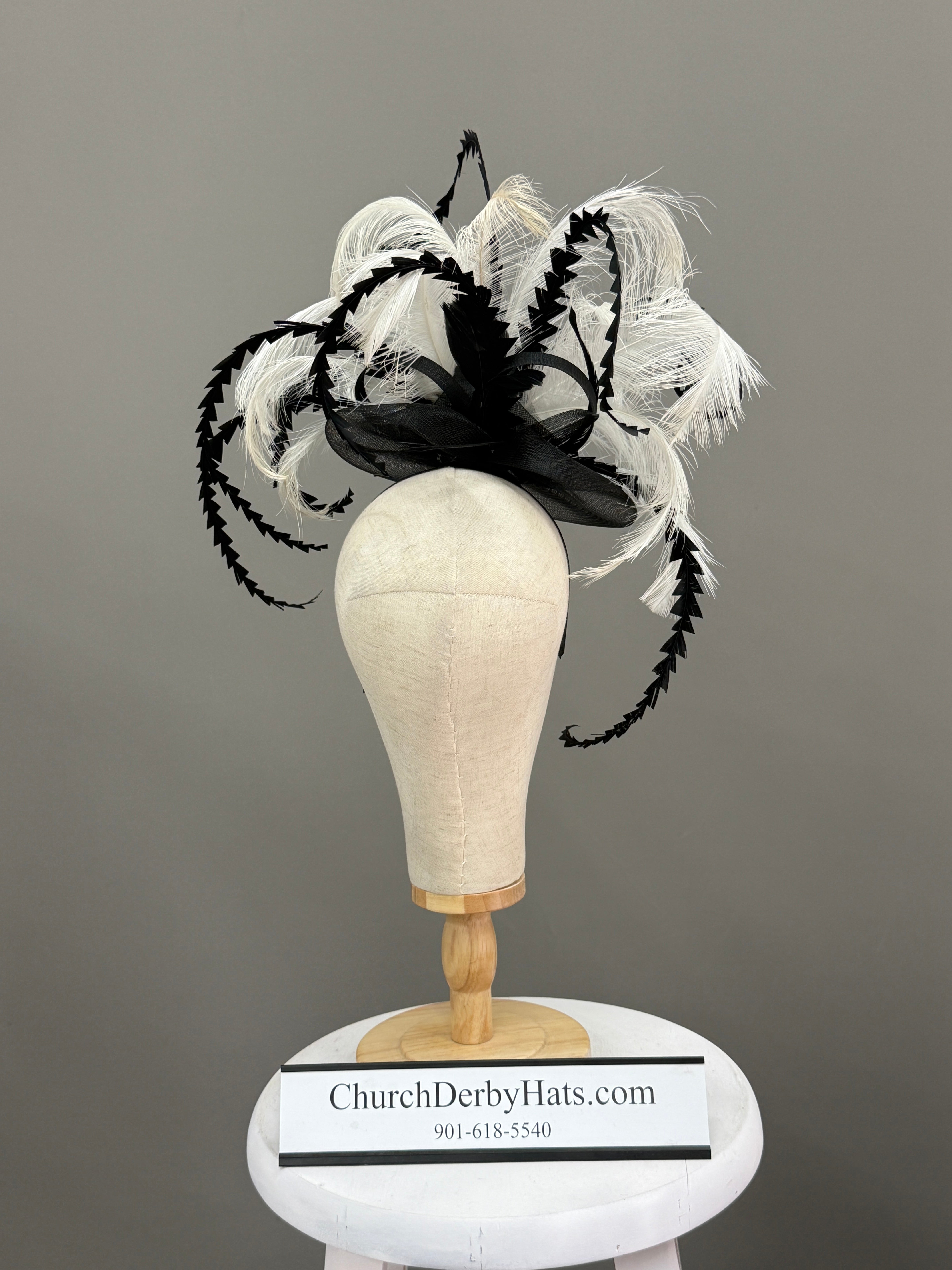 Audrey Black White - Kentucky Derby Hat