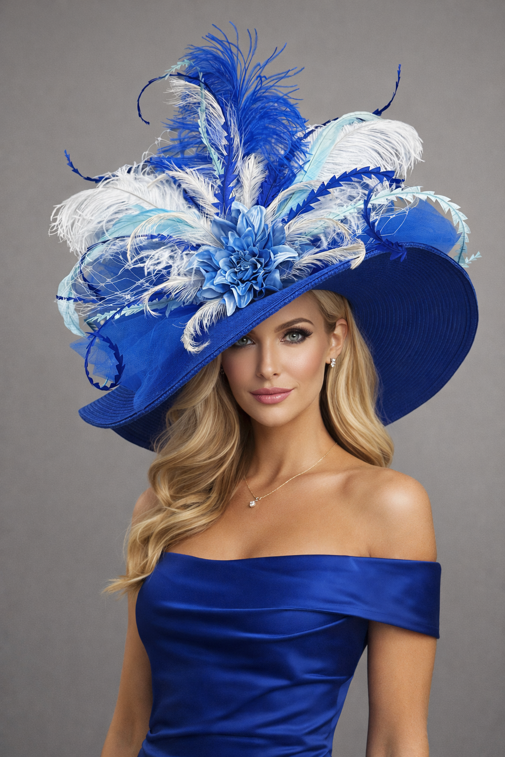 Sapphire and Ice - Kentucky Derby Hat