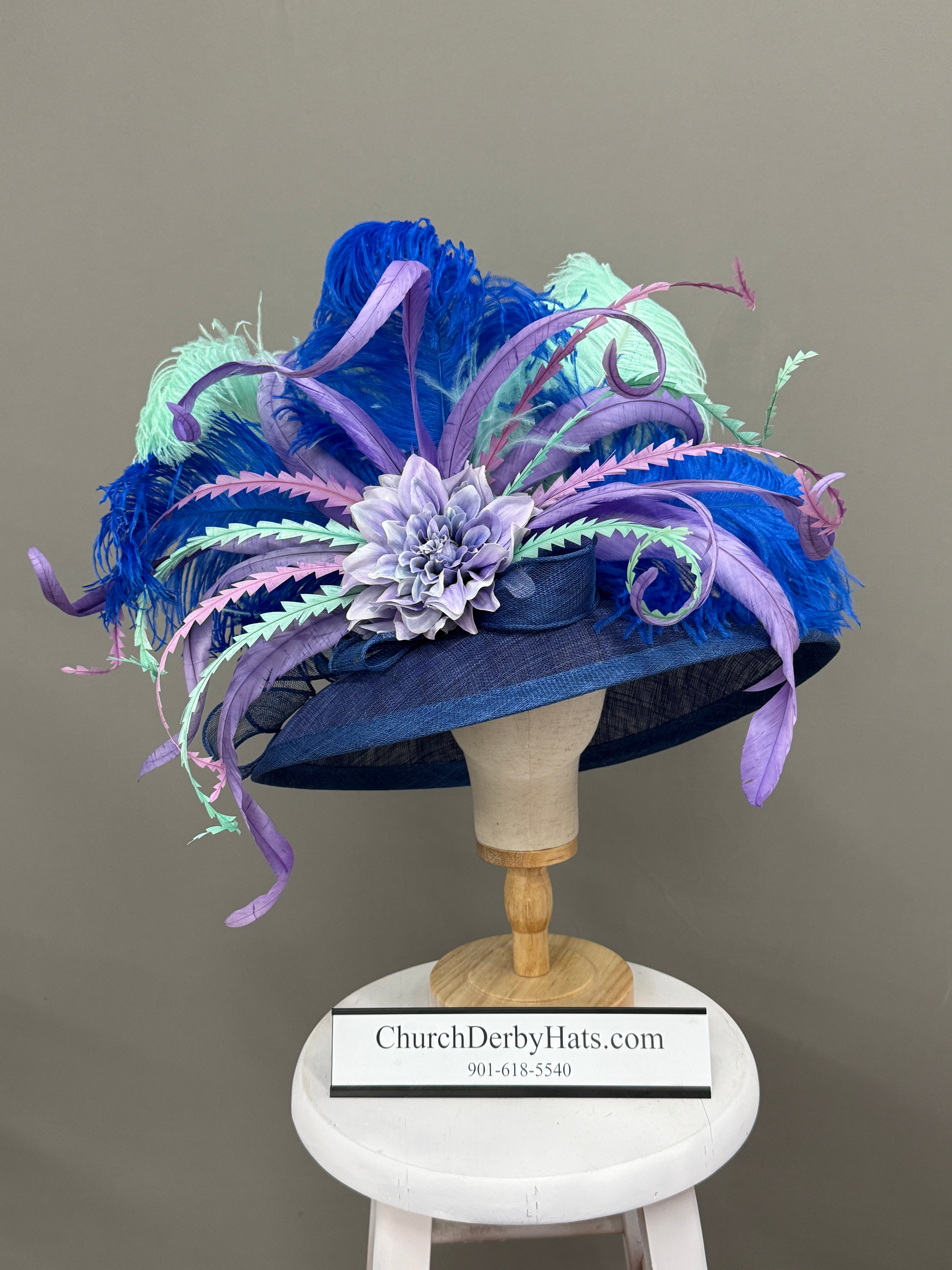 Royal Blue Ascot - Kentucky Derby Hat