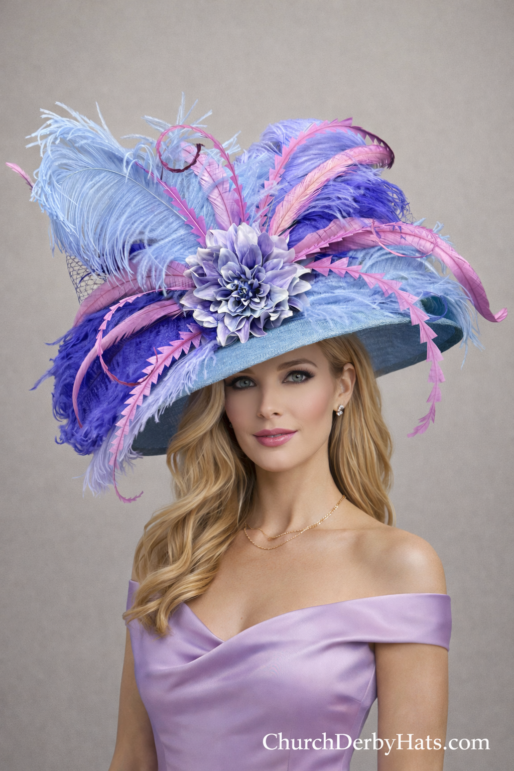 Malissa Blue Purple - Kentucky Derby Hat
