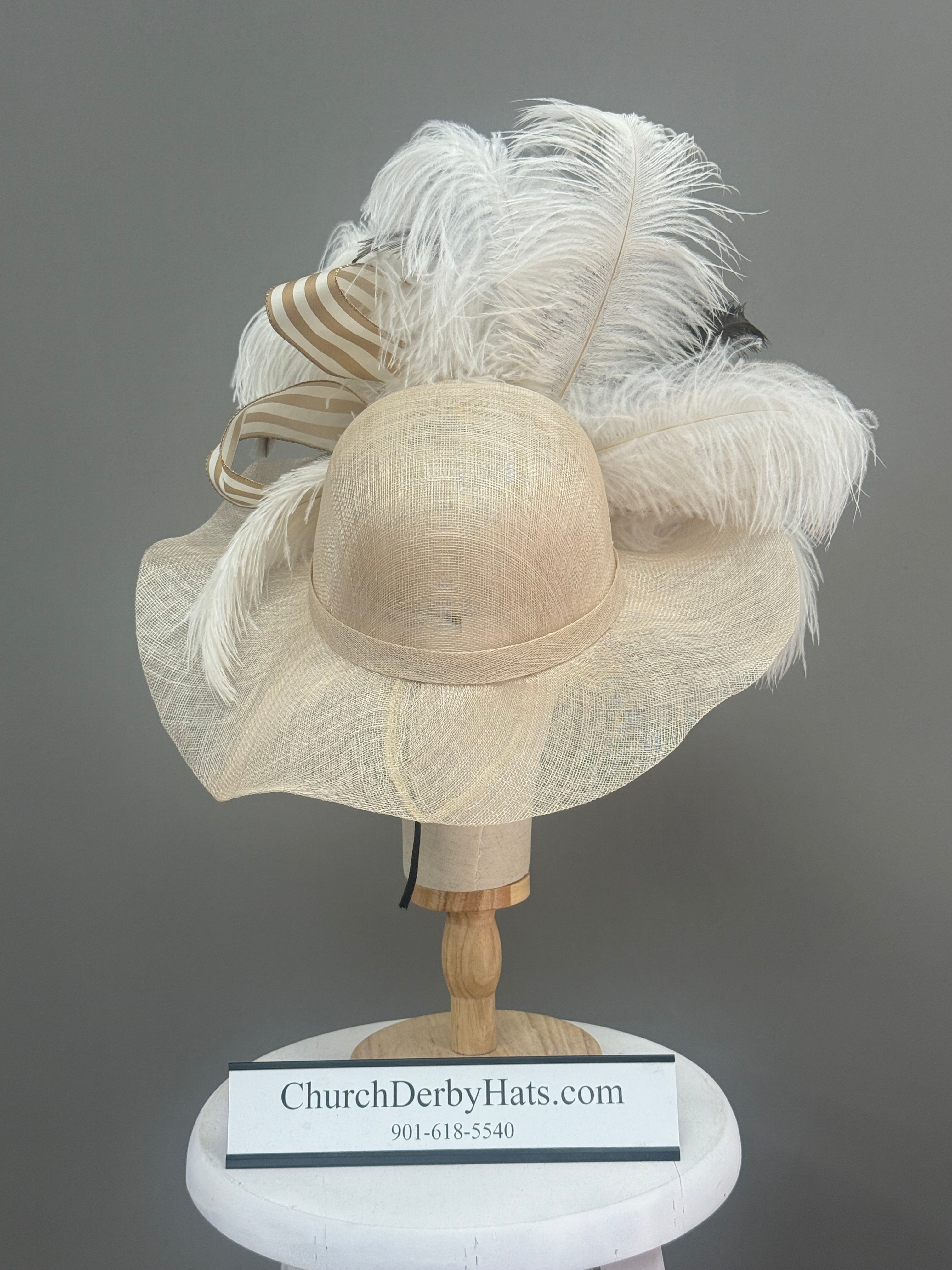 Christine Gold Ivory - Kentucky Derby Hat