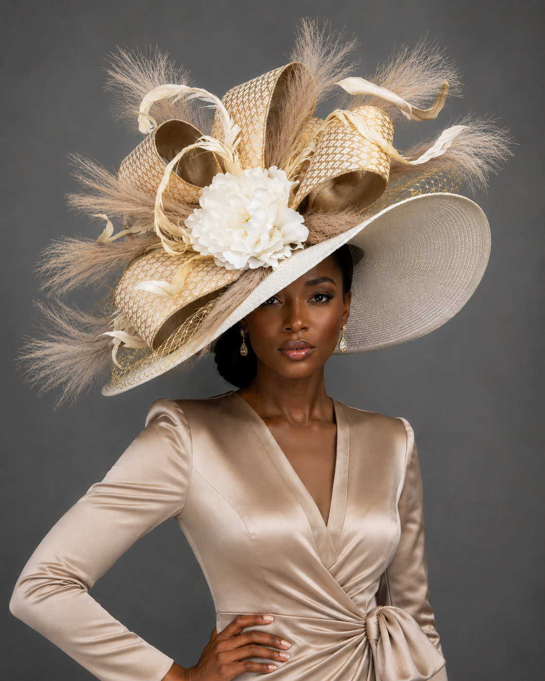 Nicola White Gold - Kentucky Derby Hat