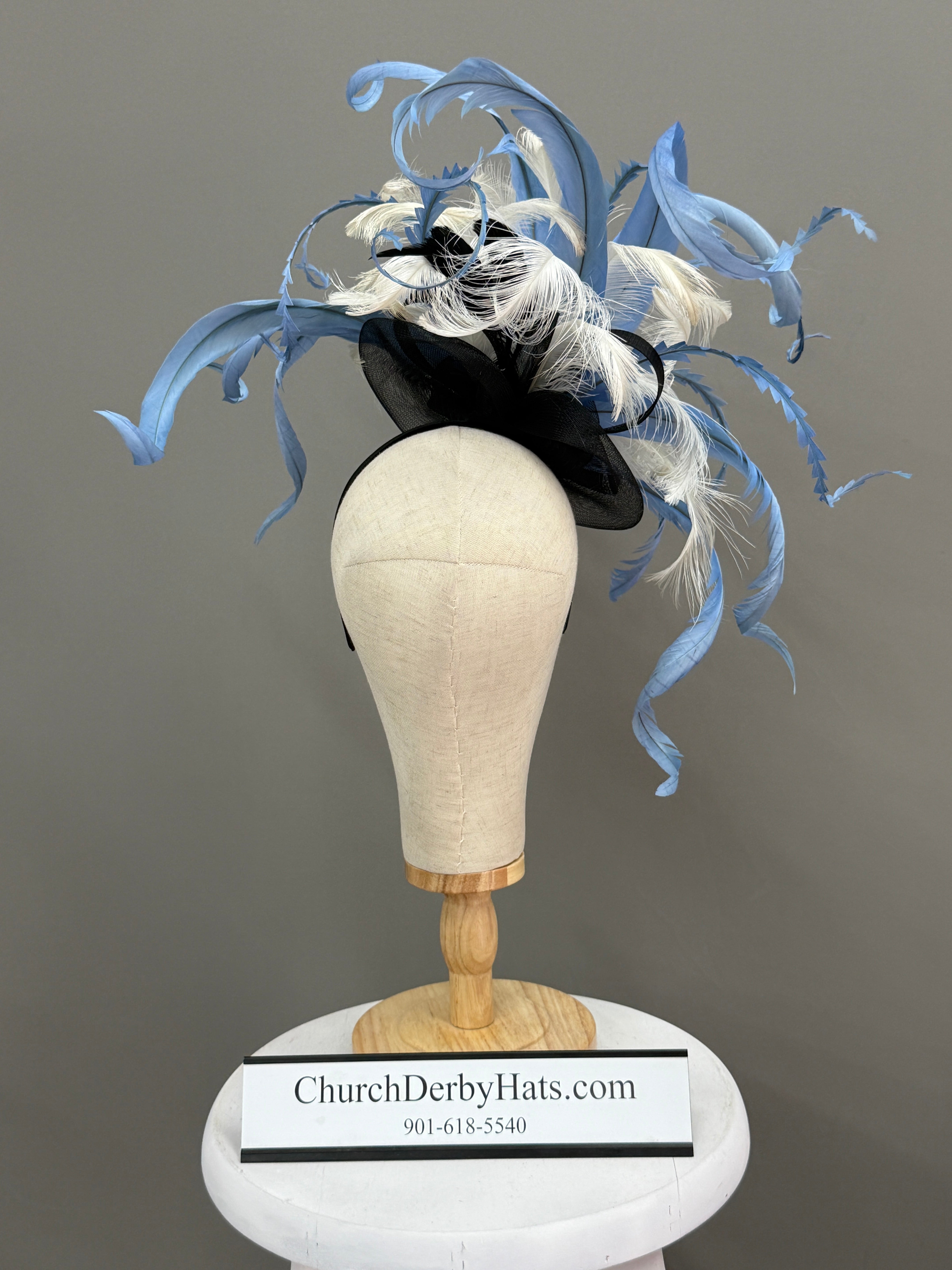 Cornflower Blue Fascinator - Kentucky Derby Hat
