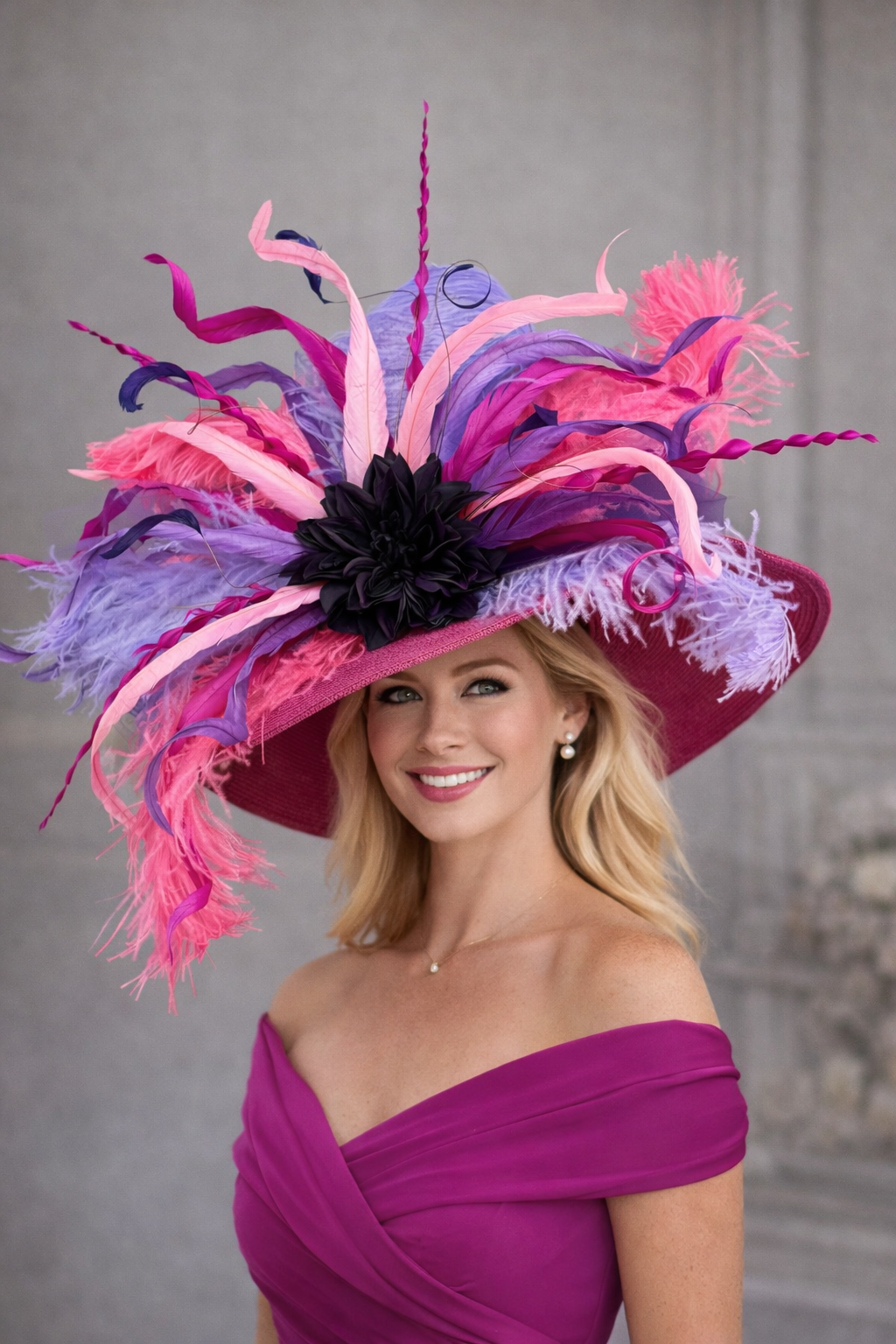 Christie Pink Purple - Kentucky Derby Hat