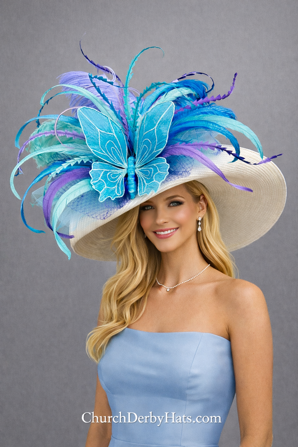 Butterfly Blue - Kentucky Derby Hat