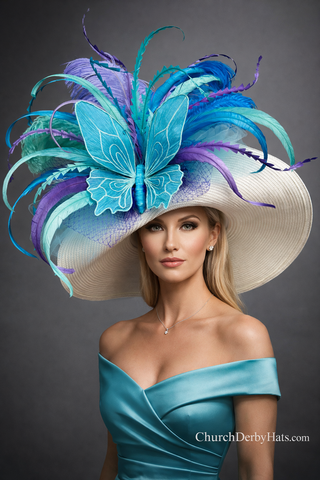 Butterfly Blue - Kentucky Derby Hat