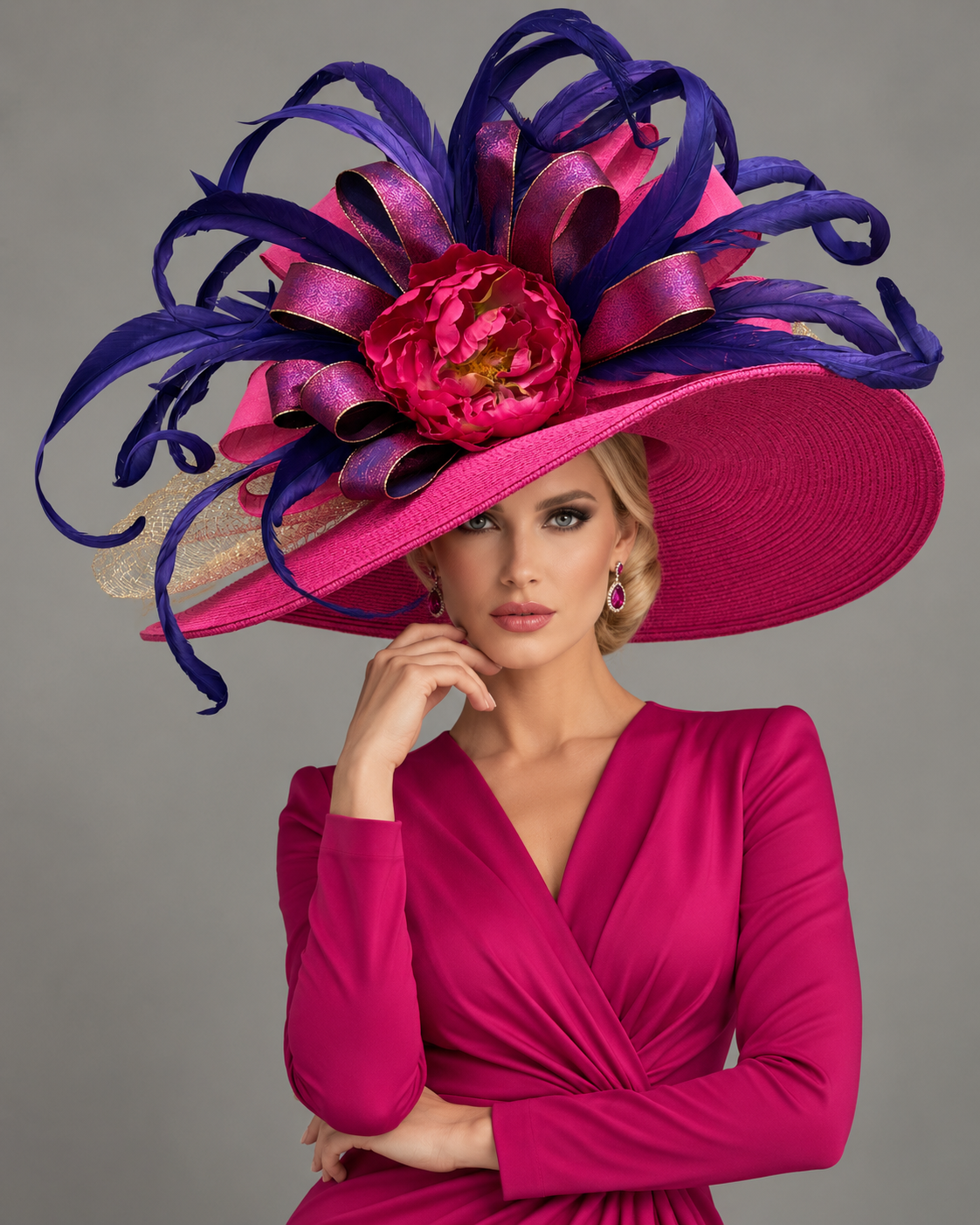 Diana Pink Purple - Kentucky Derby Hat