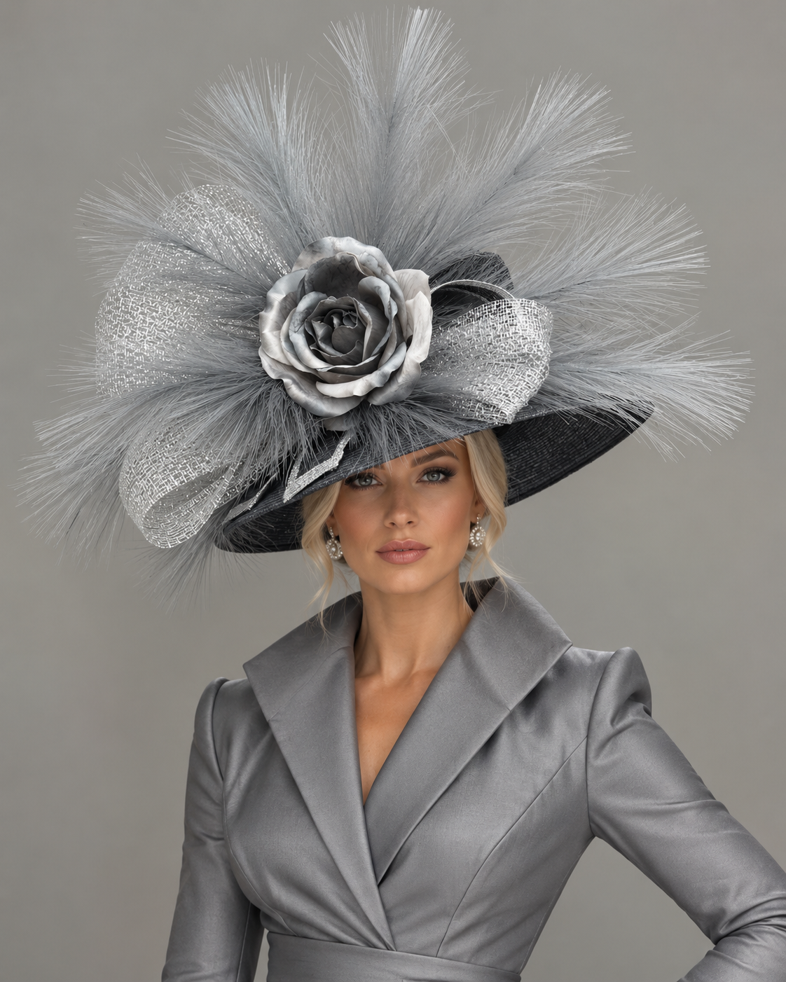 Catalyst - Navy Blue Silver Gray - Kentucky Derby Hat