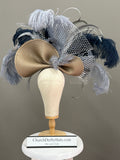 Navy Silver Fascinator
