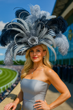 Navy Silver Fascinator