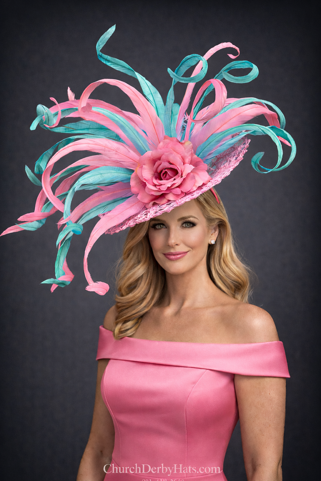 Lily Pink Blue - Kentucky Derby Hat