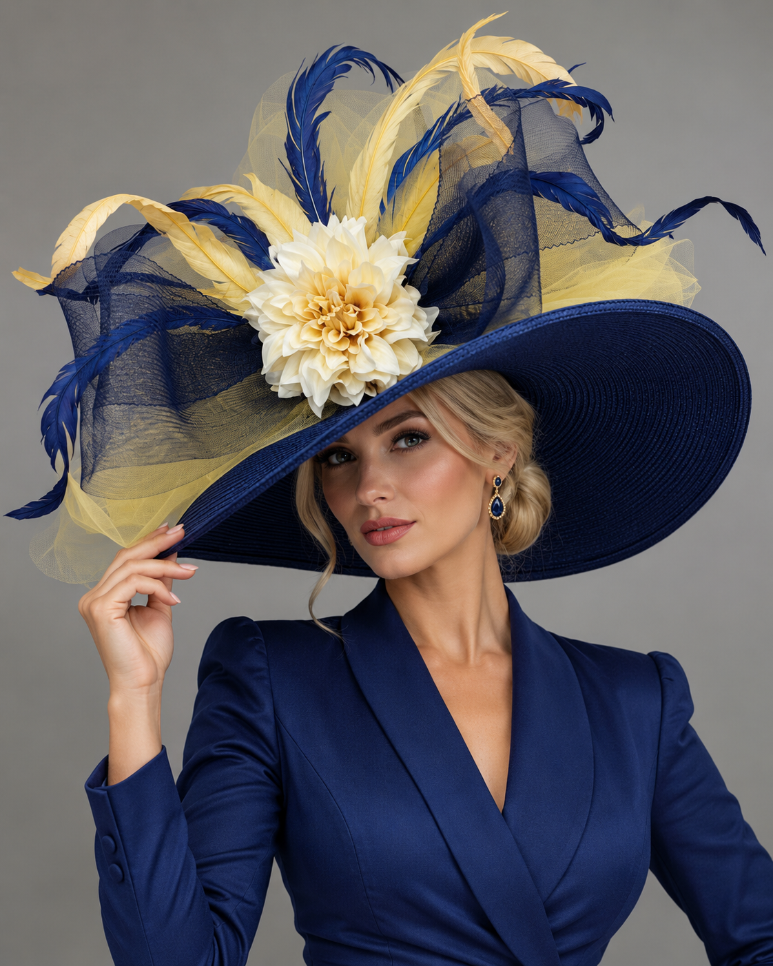 Greta Navy Gold - Kentucky Derby Hat