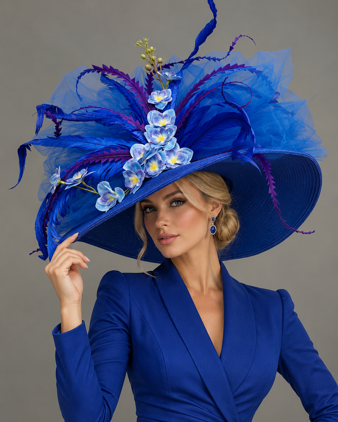 Lina Royal Blue - Kentucky Derby Hat