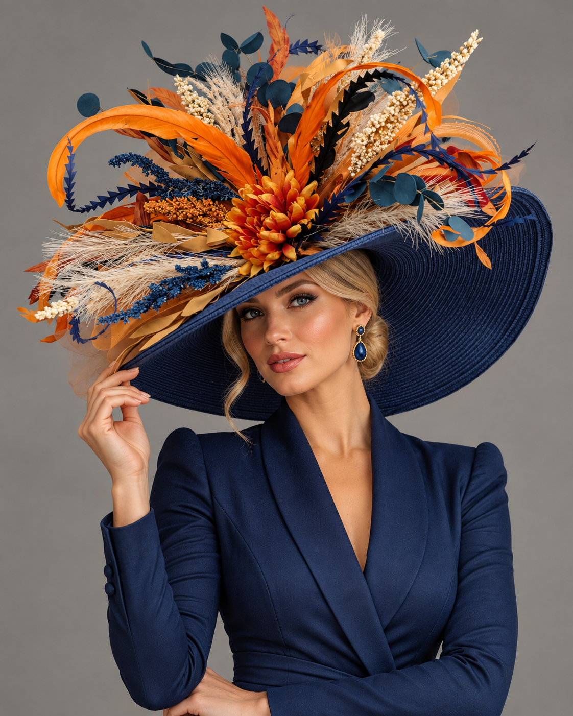 Tina Navy - Kentucky Derby Hat