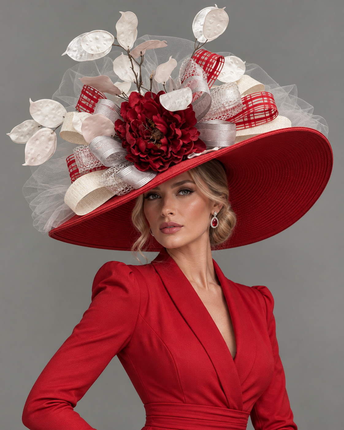 Hellen Red Silver - Kentucky Derby Hat