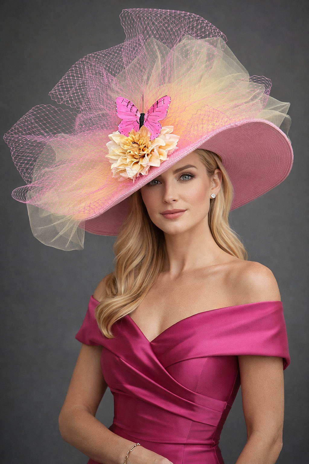 Pink Butterfly - Kentucky Derby Hat