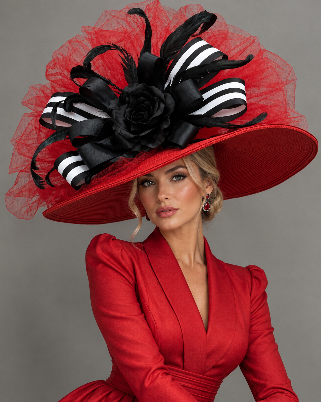 Sidney Red White Black - Kentucky Derby Hat