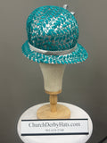 Gloria Teal Church Hat