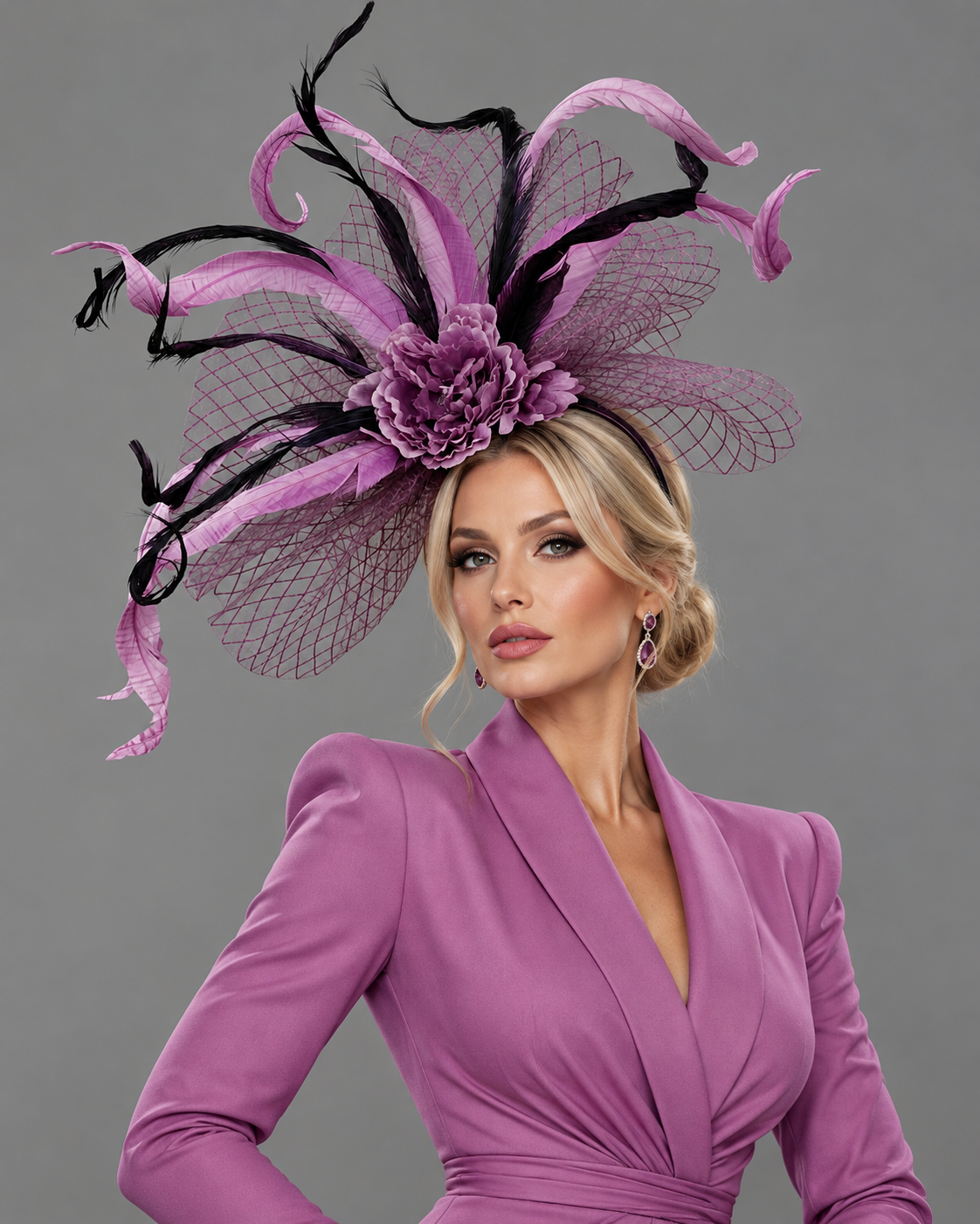 Miranda Purple - Fascinator on Headband
