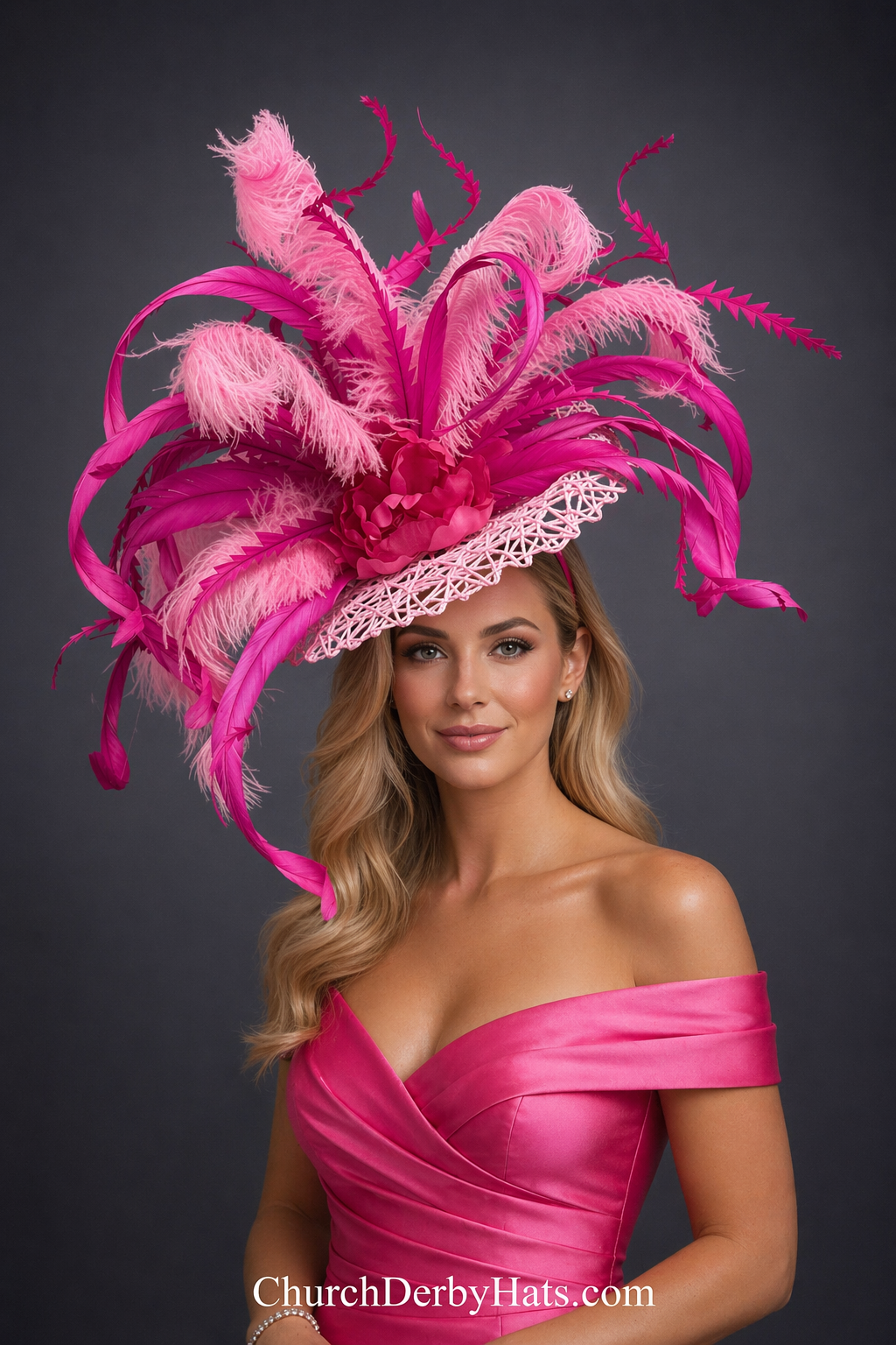 Lora Pink Fascinator - Kentucky Derby Hat