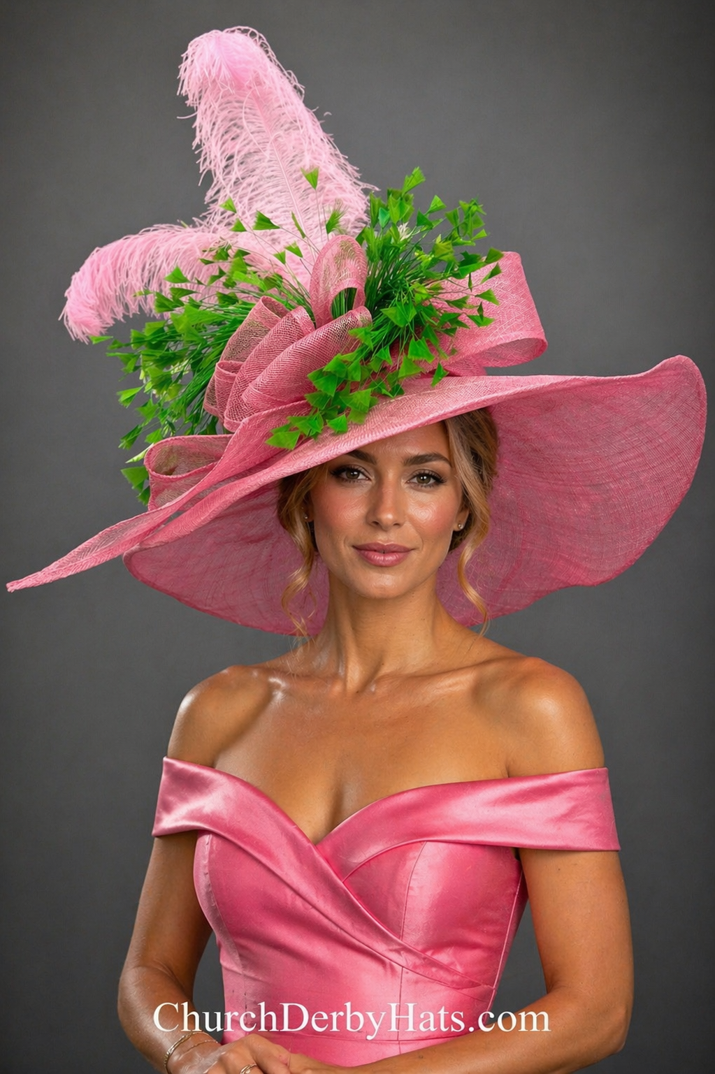 Starlara Pink Green - Women’s Kentucky Derby Hat