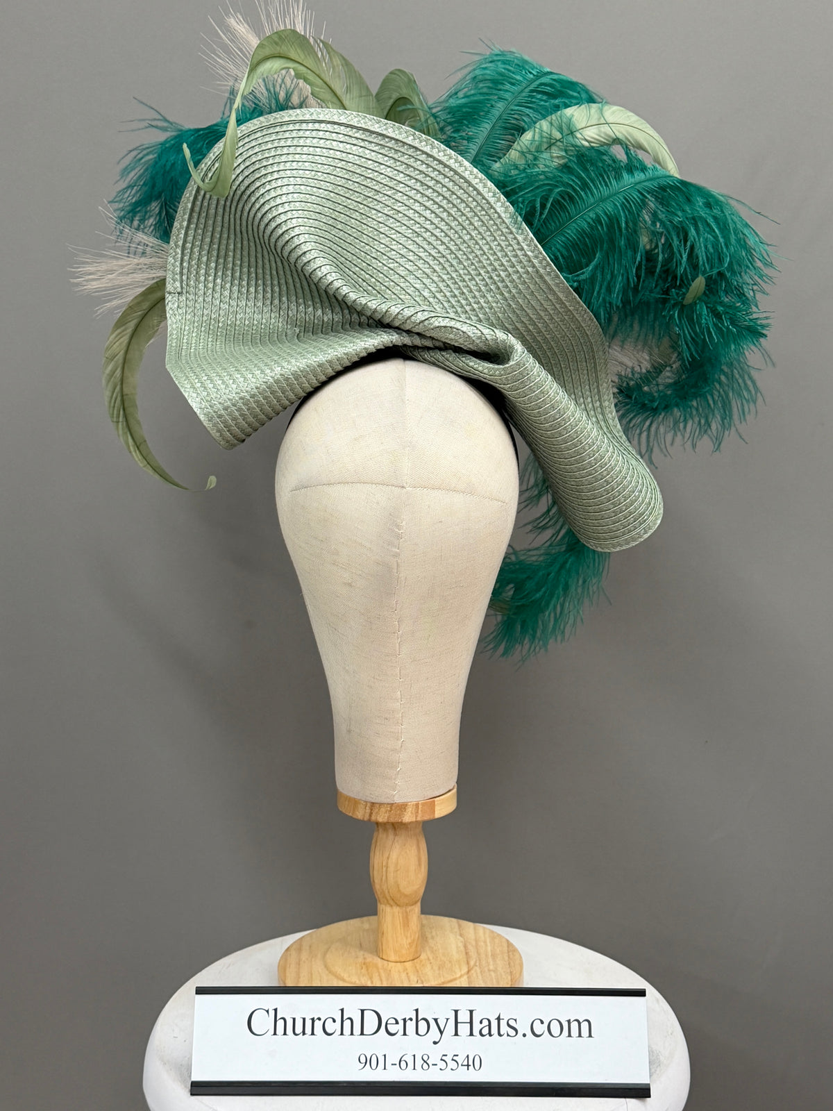 Bithia Green Fascinator on Headband